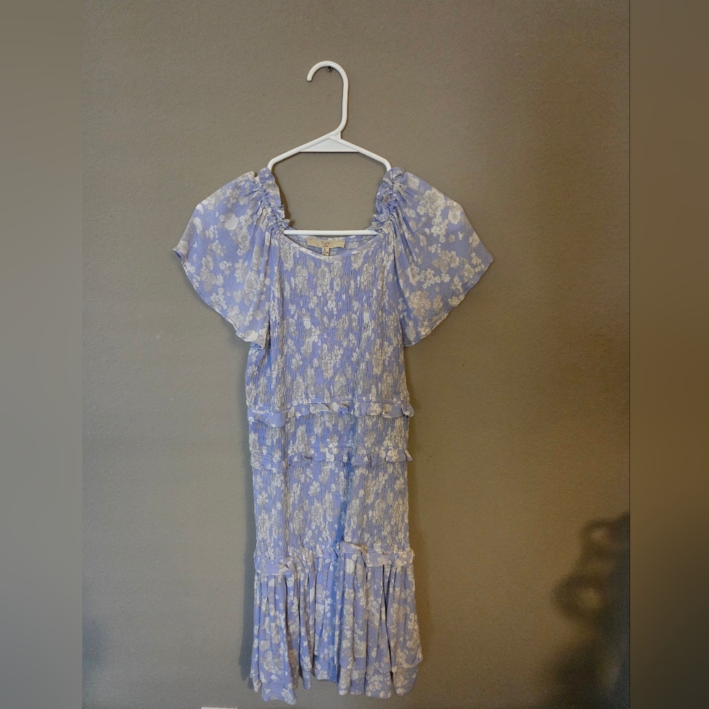 Girls' Lavender Floral Tiered Dress